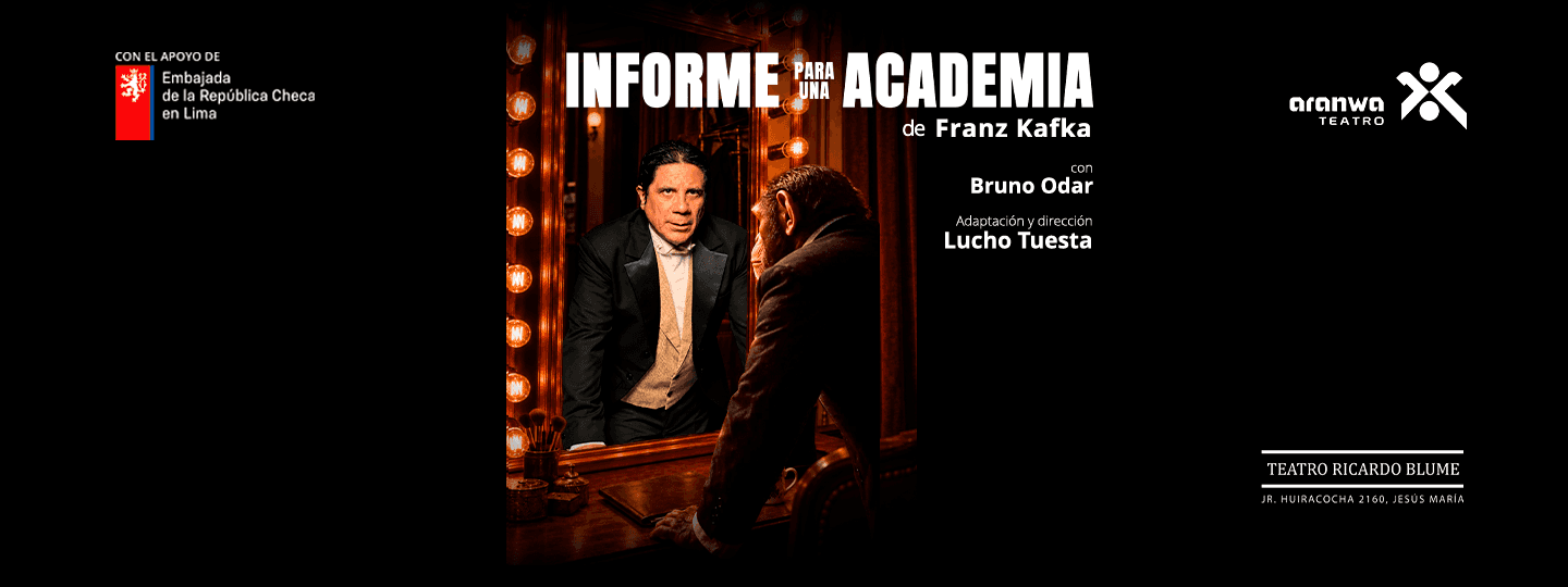 Banner "Informe Para Una Academia" de Franz Kafka