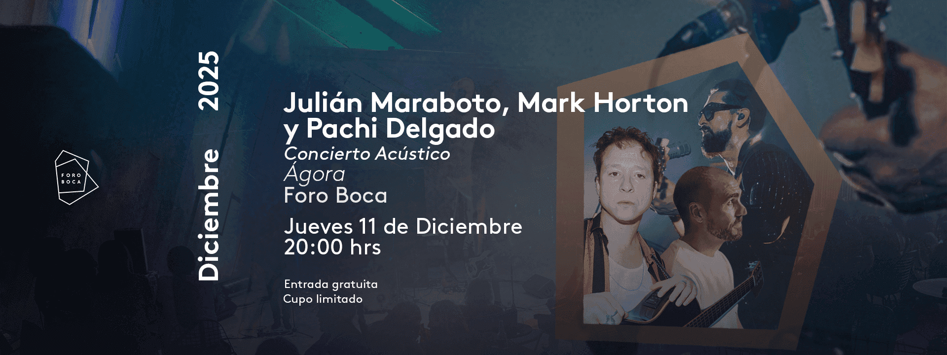 Julián Maraboto, Mark Horton y Pachi Delgado | Concierto acústico