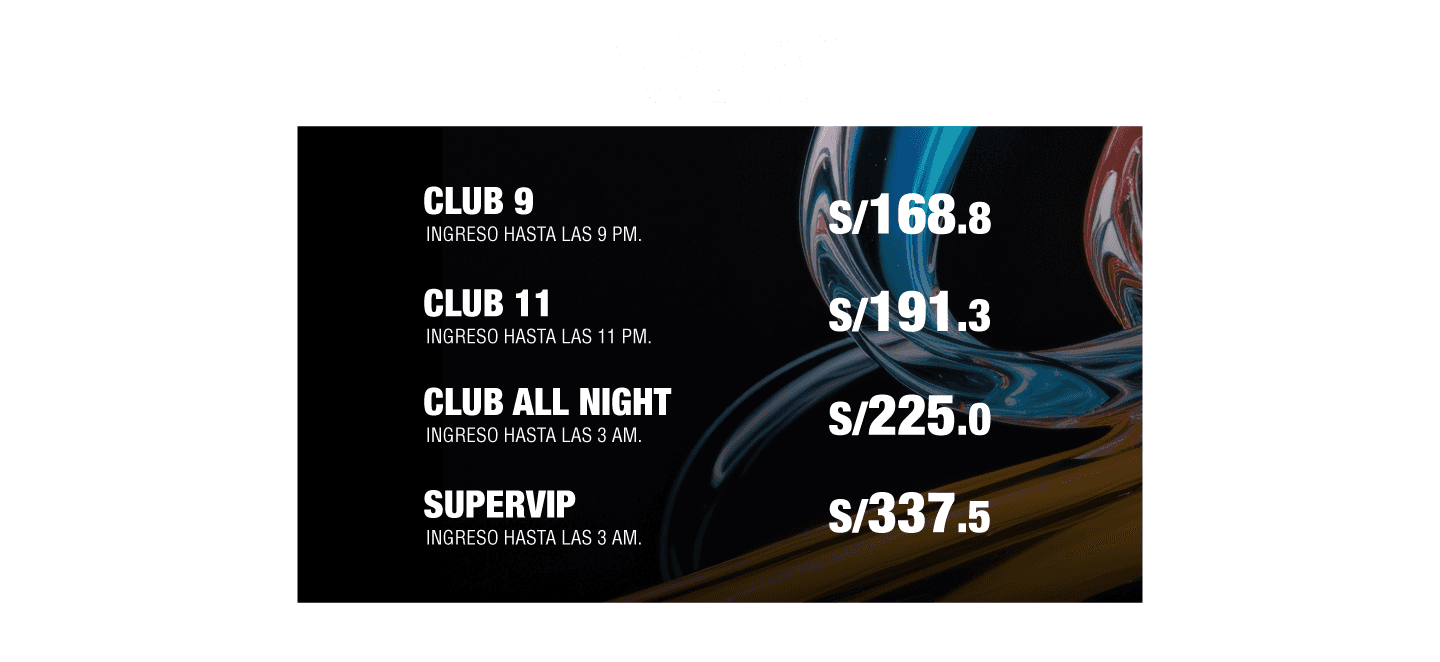TABLA DE PRECIOS