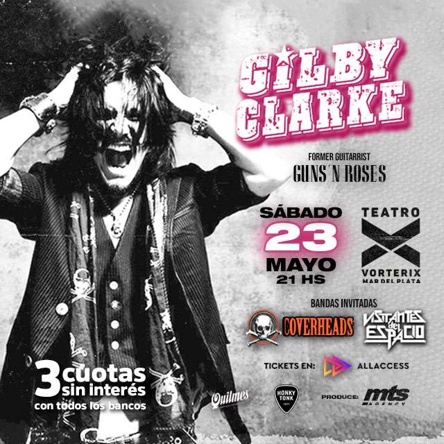 GILBY CLARKE EN MAR DEL PLATA - 23 de Mayo 2026