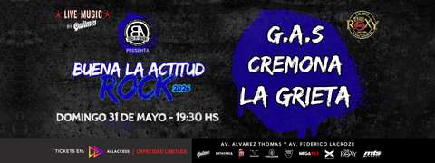 BUENA LA ACTITUD ROCK 2026 Presenta G.A.S - CREMONA - LA GRIETA