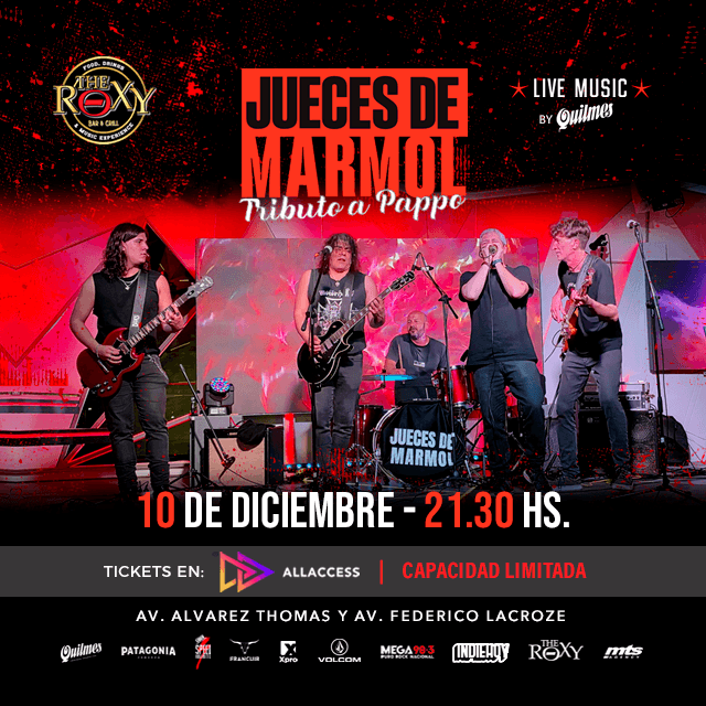 JUECES DE MARMOL - TRIBUTO A PAPPO en The Roxy Bar & Grill