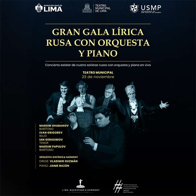 Gran Gala Lírica Rusa con Orquesta y Piano en Teatro Municipal de Lima