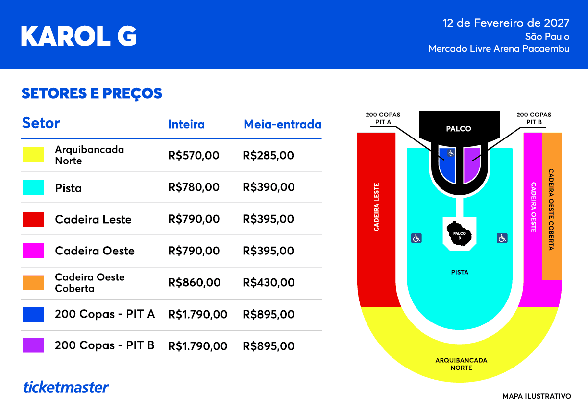 KAROL G 3枚セット Karol G - São Paulo - 12/02/2027 - Pré-Venda Mastercard