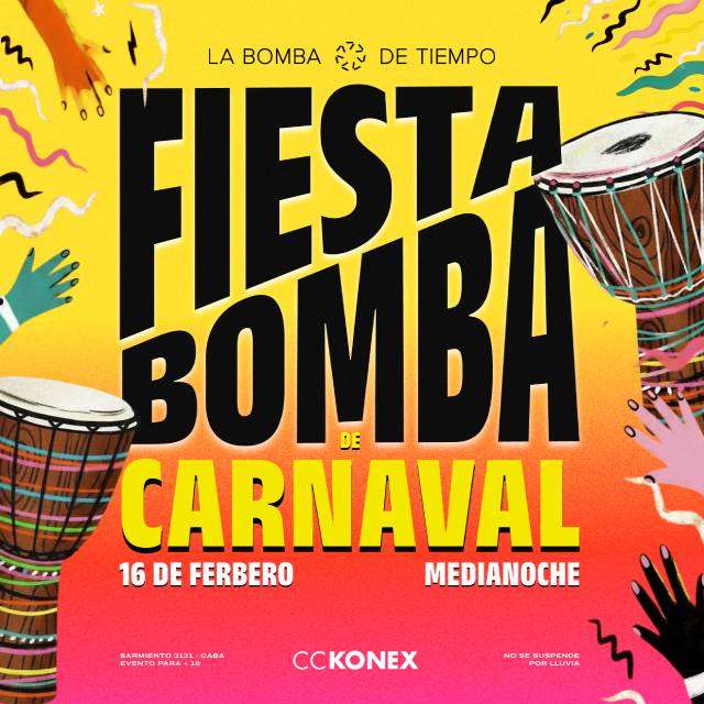 Fiesta Bomba Carnaval en Sala de las Columnas