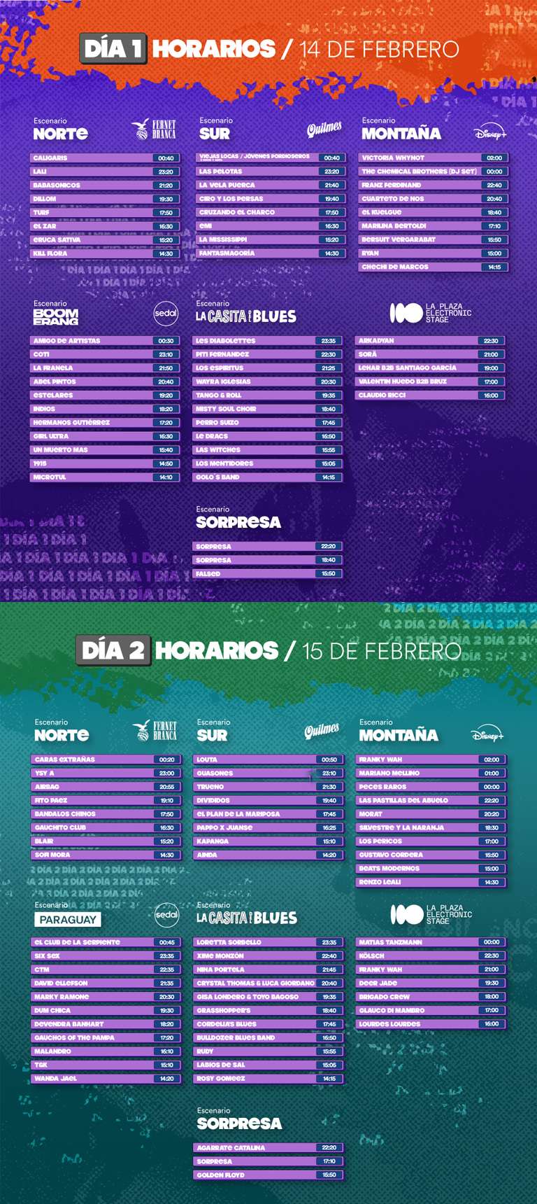 HORARIOS - mobile version