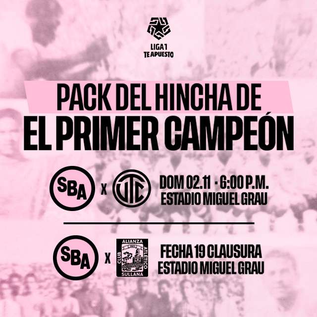 Pack Del Hincha De El Primer Campeón en Estadio Miguel Grau del Callao