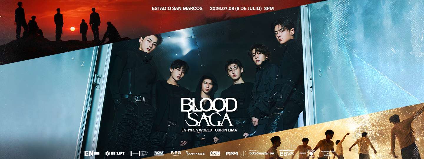 Banner Enhypen World Tour 'Blood Saga' In Lima, Peru