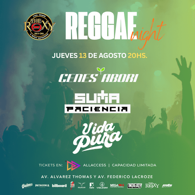 REGGAE NIGHT en The Roxy Bar & Grill