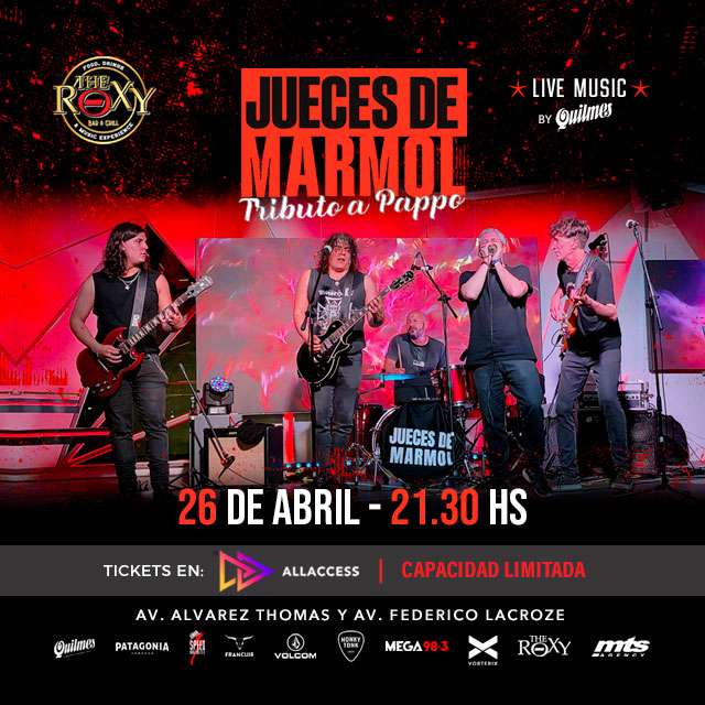 JUECES DE MARMOL - TRIBUTO A PAPPO en The Roxy Bar & Grill