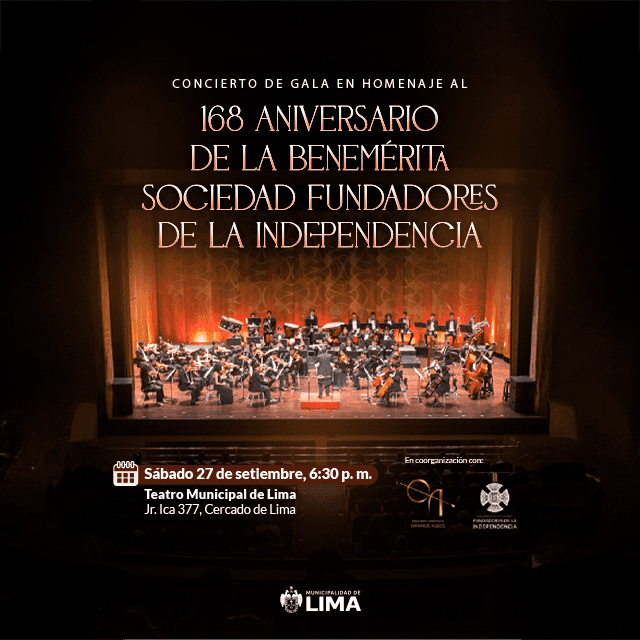 Concierto de Gala en Homenaje al 168 Aniv. de la Benemerita en Teatro Municipal de Lima