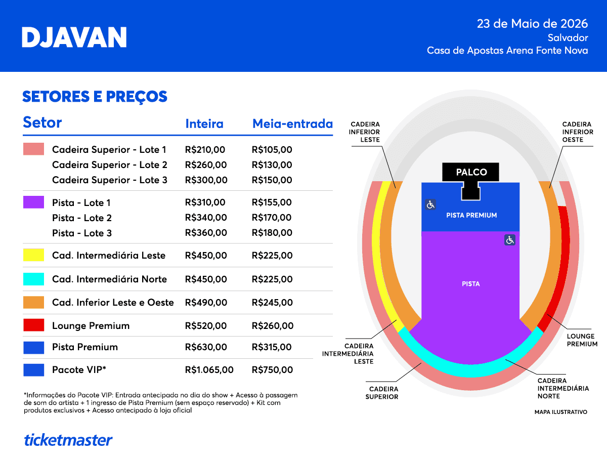 Djavan - Salvador - 23/05/2026 - Venda Geral