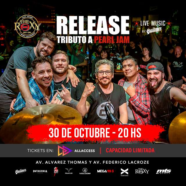 RELEASE- TRIBUTO A PEARL JAM en The Roxy Bar & Grill
