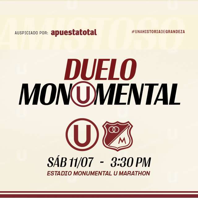 Universitario vs Millonarios (COL) - Amistoso Internacional - Sabado 11 de Julio - 03:30pm