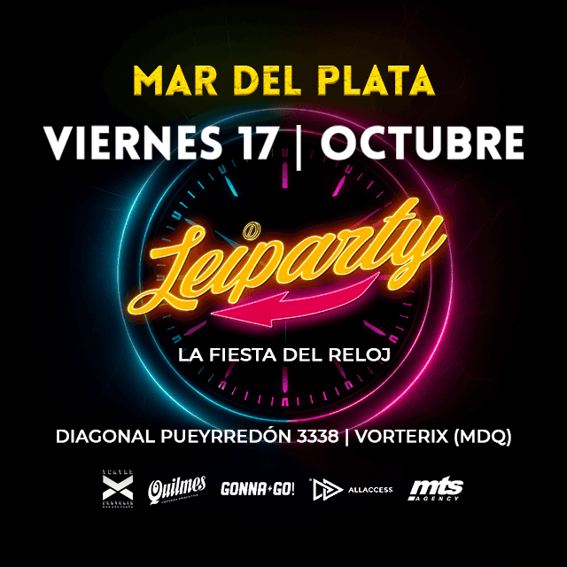 LEIPÀRTY – LA FIESTA DEL RELOJ EN MAR DEL PLATA - 17 de Octubre 2025