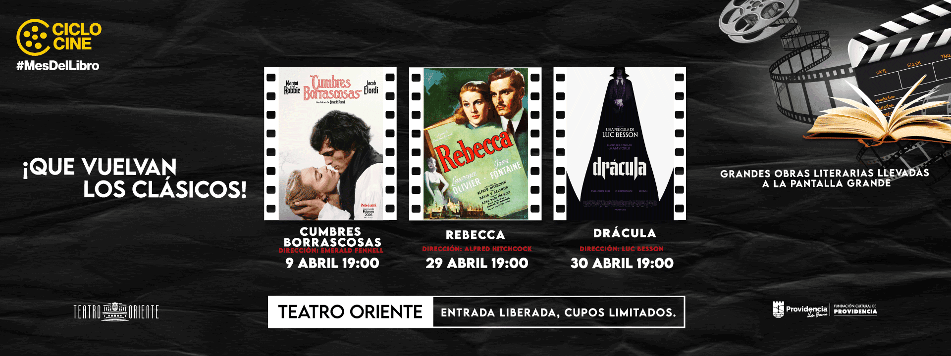 Ciclo De Cine Literario ¡Que Vuelvan Los Clásicos! - Teatro Oriente
