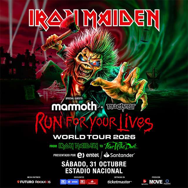 Iron Maiden - Run For Your Lives World Tour 2026 en Estadio Nacional Julio Martínez Prádanos