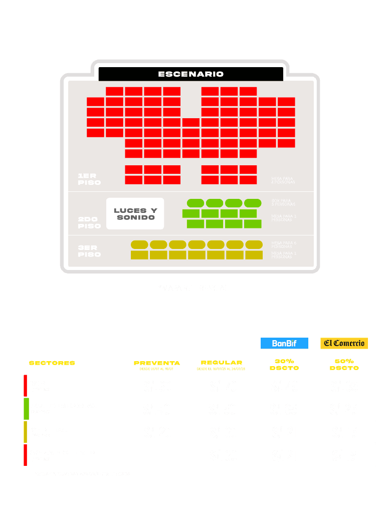 TABLA DE PRECIOS