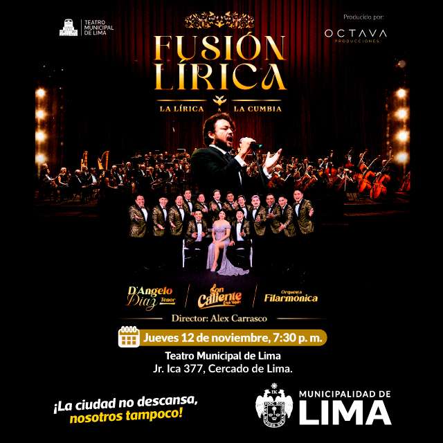 Fusión Lírica - D´Angelo Diaz Y Son Caliente De Erick Yaipen - Orquesta Filarmonica Aura en Teatro Municipal de Lima