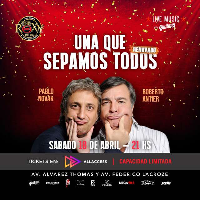 PABLO NOVAK - ROBERTO ANTIER - UNA QUE SEPAMOS TODOS en The Roxy Bar & Grill