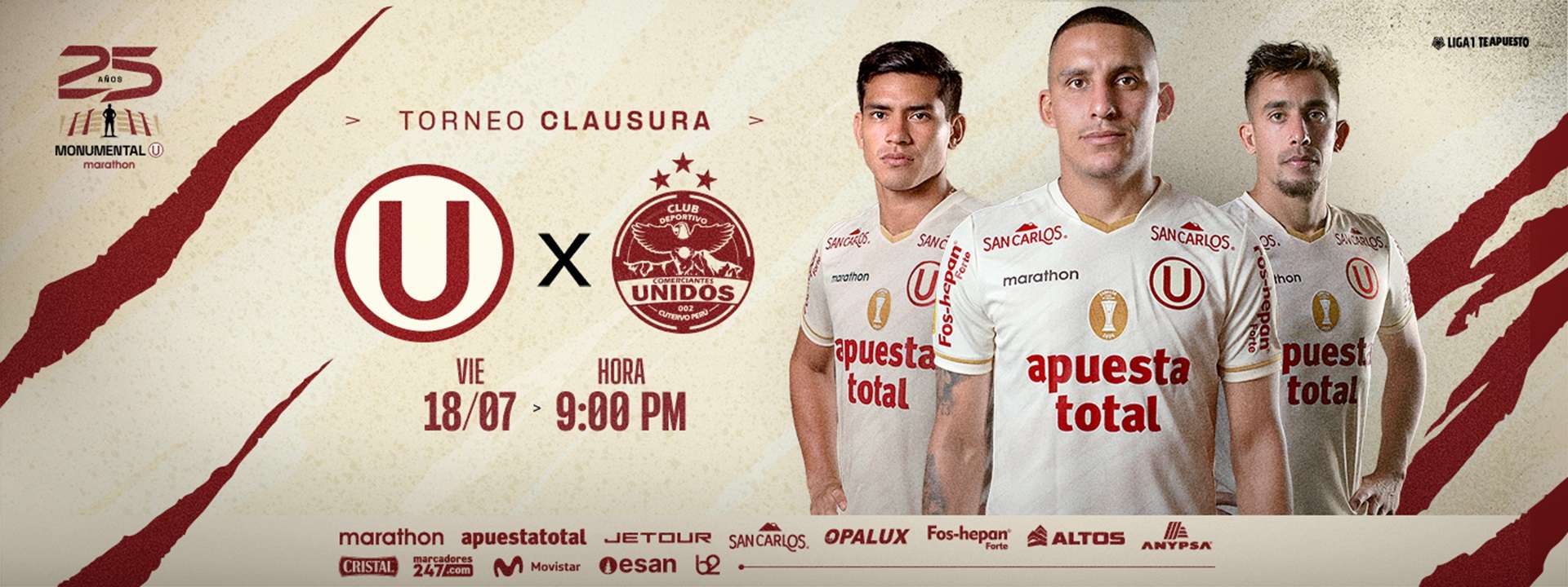 Universitario vs Comerciantes Unidos | Fecha 1 - Liga 1 - Clausura 2025