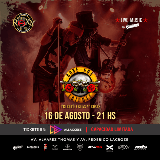 ROSE GUN Vuelve al Roxy – Tributo a Guns N’ Roses - Domingo 16 de Agosto 2026