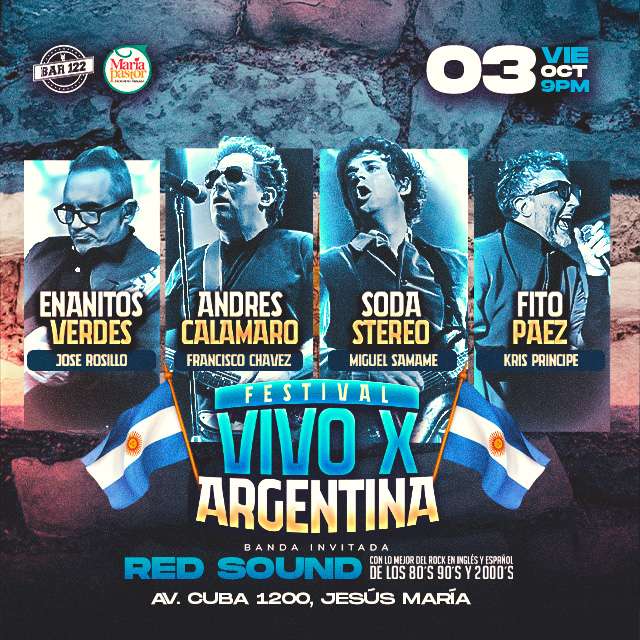 Festival Vivo X Argentina Rock Argentino En Vivo Tributos en BAR 122
