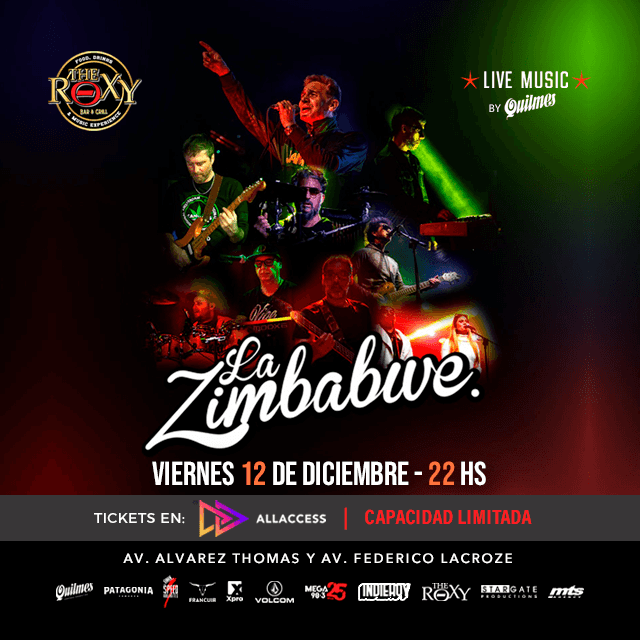 LA ZIMBABWE "ULTIMO SHOW DEL AÑO" en The Roxy Bar & Grill