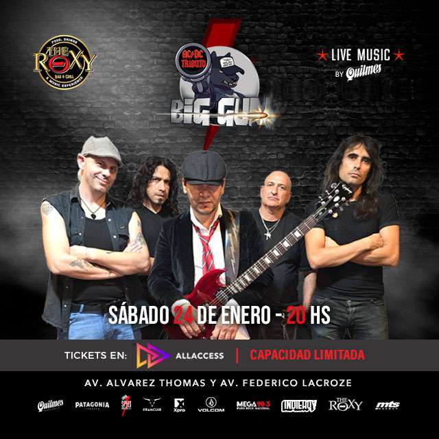 BIG GUN – Tributo a AC/DC / Primer show 2026 en The Roxy Bar & Grill