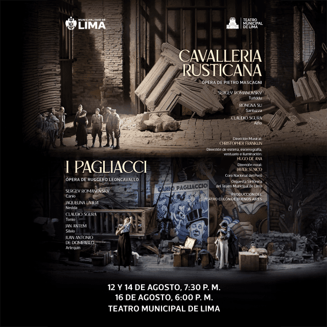 Ópera Cavalleria Pagliacci - Del 09 al 16 de Agosto - 06:00pm