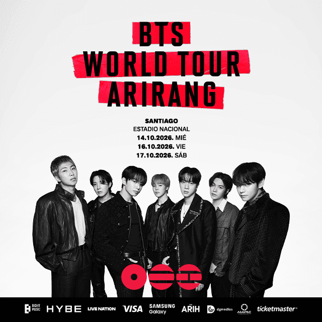 BTS - World Tour ARIRANG in Santiago - 14, 16 y 17 de Octubre 2026