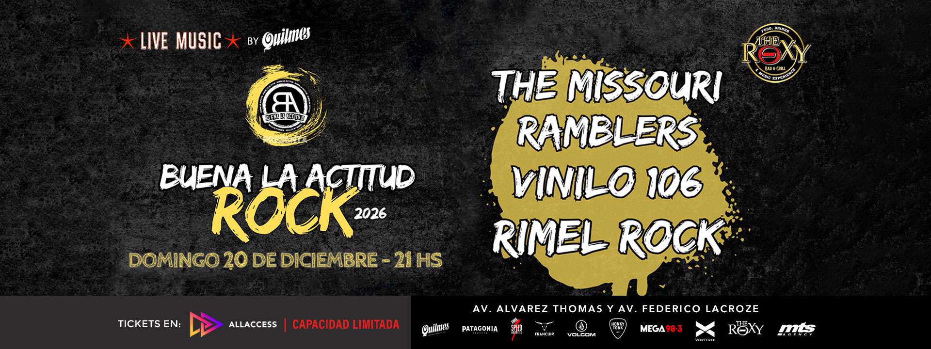 BUENA LA ACTITUD ROCK 2026 Presenta VINILO 106 - THE MISSOURI RAMBLERS - RIMEL ROCK