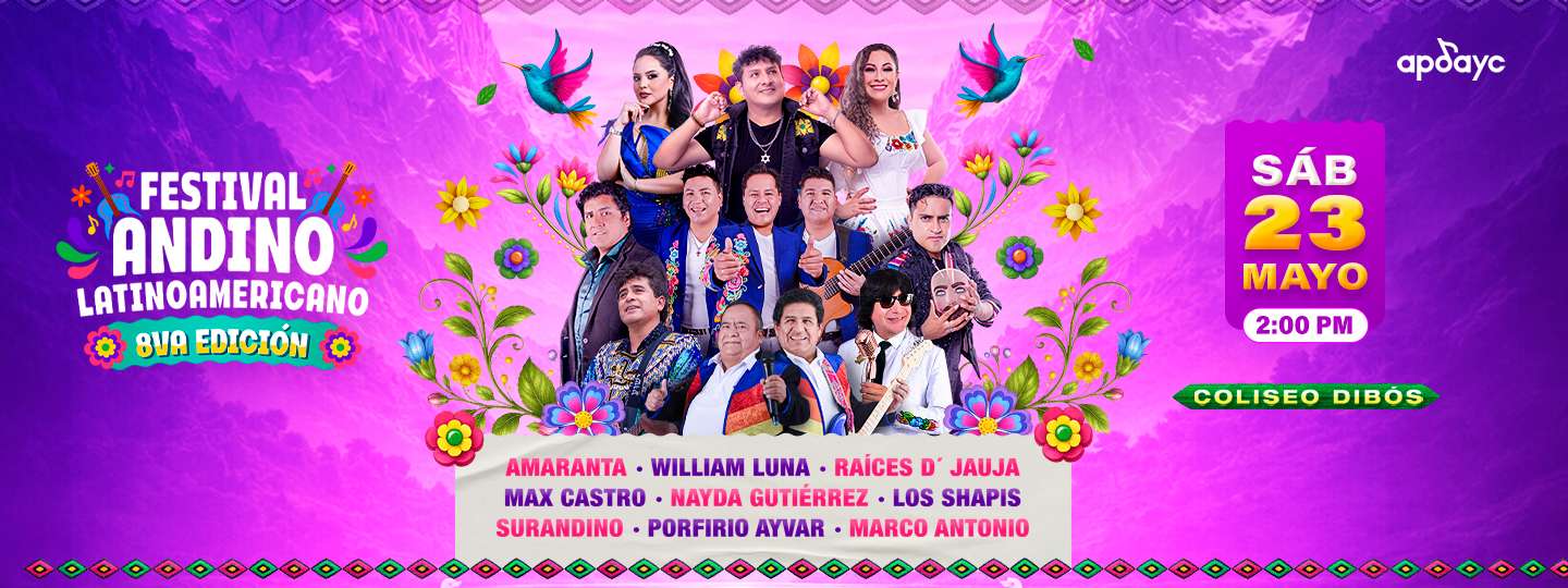 Banner Festival Andino Latinoamericano 8va. Edición