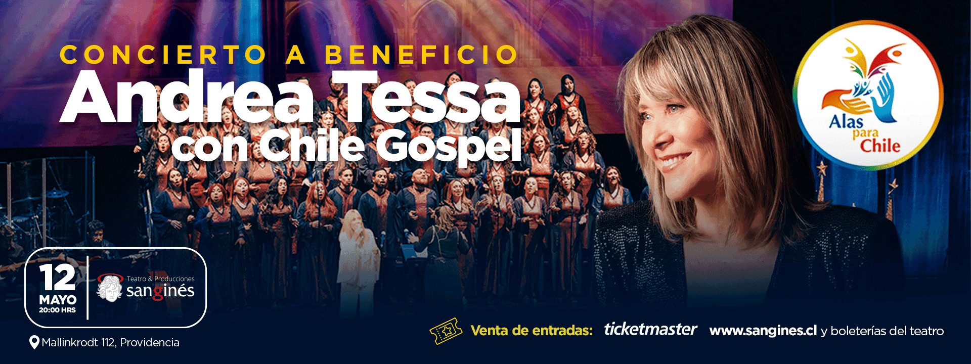 Andrea Tessa con el Coro Chile Gospel - Teatro San Ginés