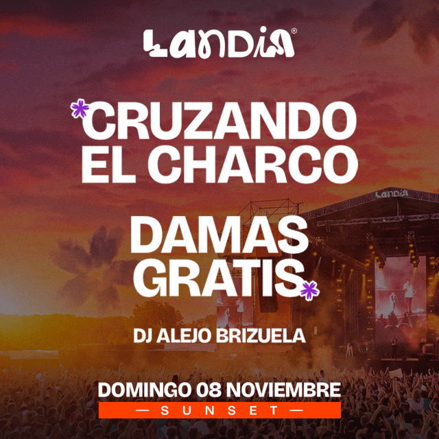 Flyer de Landia - Cruzando el Charco & Damas Gratis