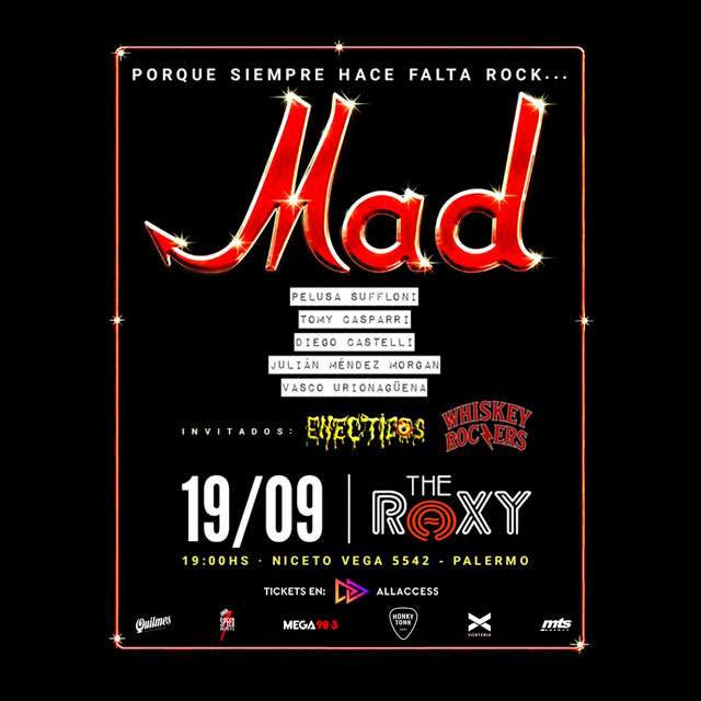 MAD EN THE ROXY LIVE - Sábado 19 de Septiembre 2026