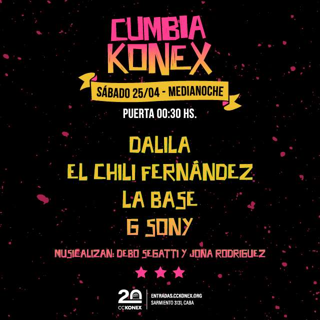 Cumbia Konex: Dalila + El Chili Fernandez + La Base + G Sony en Sala de las Columnas