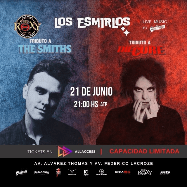 LOS ESMIRLOS - TRIBUTO A THE CURE & THE SMITHS en The Roxy Bar & Grill