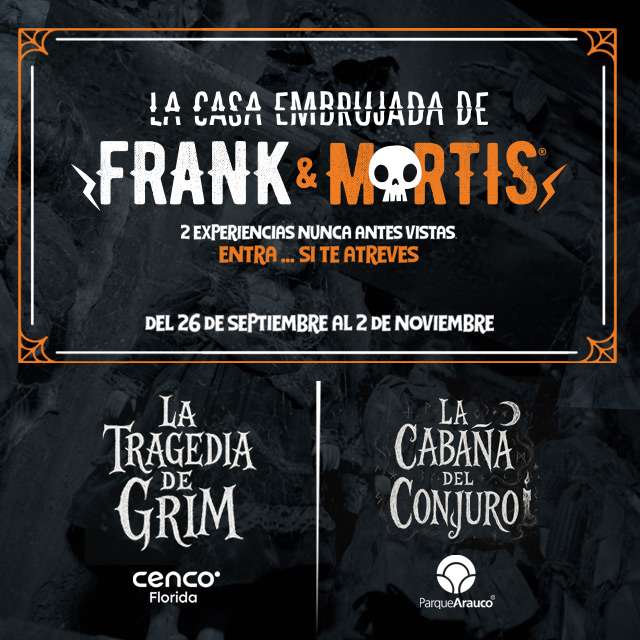 La Casa Embrujada de Frank & Mortis en Parque Arauco y Cenco Florida