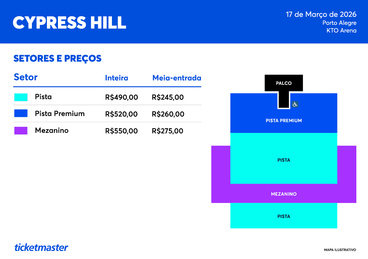 Cypress Hill - Porto Alegre - 17/03/2026 - Venda Geral