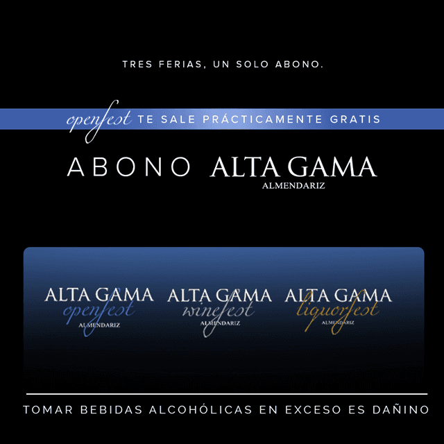 Abono Alta Gama 2026: Openfest, Winefest y Liquorfest en Country Club Hotel
