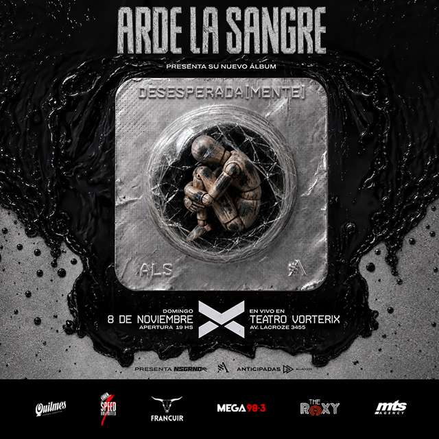 ARDE LA SANGRE PRESENTA SU NUEVO ALBUM “DESESPERADA (MENTE)” - 8 de Noviembre 2026