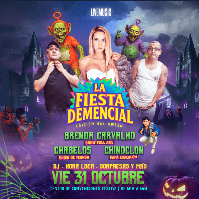 La Fiesta Demencial Halloween - Chabelos, Brenda Carvalho y Mas