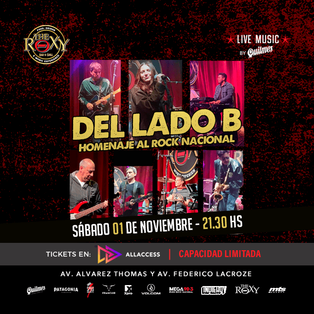 DEL LADO B - HOMENAJE AL ROCK NACIONAL en The Roxy Bar & Grill