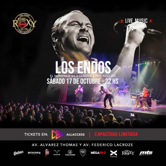 LOS ENDOS - El homenaje Nº1 del mundo a Genesis & Phil Collins! en The Roxy Bar & Grill