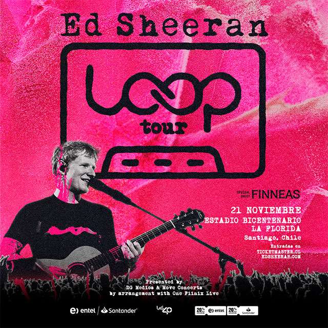 Ed Sheeran regresa a Chile tras nueve años con su gira Loop Tour y Finneas como invitado