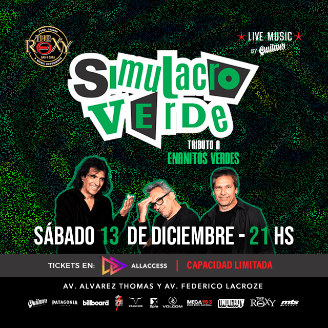 SIMULACRO VERDE – TRIBUTO A LOS ENANITOS VERDES en The Roxy Bar & Grill