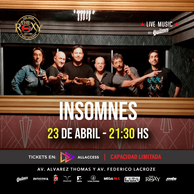 INSOMNES EN THE ROXY BAR & GRILL en The Roxy Bar & Grill