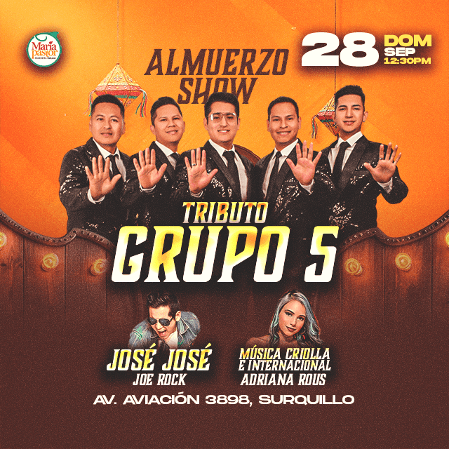 Tributo Grupo 5 Almuerzo Show en Vivo