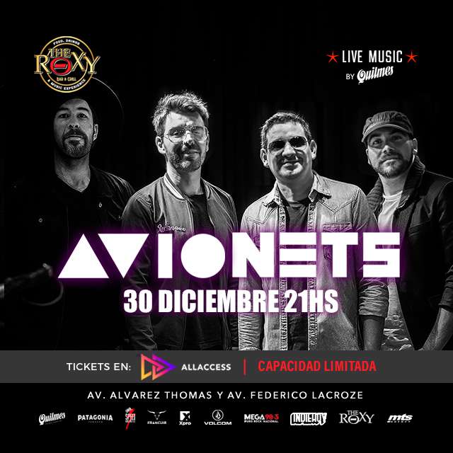 AVIONETS – DESPEDIDA DE AÑO en The Roxy Bar & Grill